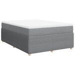 vidaXL Sommier à lattes de lit avec matelas Gris clair 140x200cm Tissu