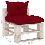 vidaXL Canapé de milieu palette de jardin avec coussins Bois de pin