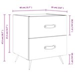 vidaXL Table de chevet blanc 40x35x47 5 cm bois d’ingénierie