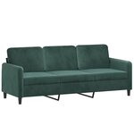 vidaXL Ensemble de canapés 3 Pièces vert foncé velours