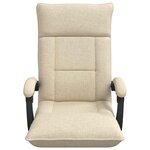 vidaXL Fauteuil de sol ajustable Crème Tissu