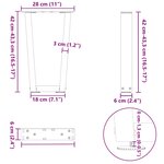 vidaXL Pieds de table basse en forme de V 2 pièces Noir 28 x (42-43 3) cm Acier