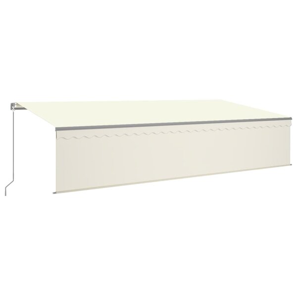 vidaXL Auvent manuel rétractable avec store 6x3 m Crème