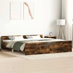 vidaXL Cadre de lit sans matelas chêne fumé 180x200 cm
