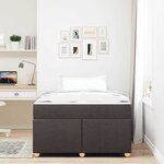 vidaXL Cadre de lit avec matelas Marron foncé 120 x 190 cm tissu
