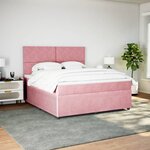 vidaXL Sommier à lattes de lit avec matelas Rose 180x200 cm Velours