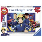 Sam le pompier puzzles 2x24 pieces - sam t'aide dans le besoin - ravensburger - lot de puzzles enfant - des 4 ans