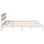 vidaXL Cadre de lit en bois de pin blanc Blanc Bois de pin massif