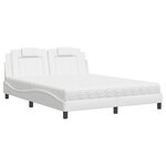vidaXL Lit Viana avec matelas blanc 160x200 cm similicuir