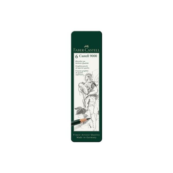 Set Sélection Castell 9000 de 6 crayons graphite FABER-CASTELL
