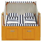 vidaXL Strandkorb avec coussins Résine tressée bois solide blanc bleu