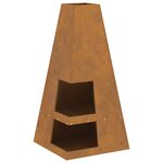 vidaXL Braise Marron 50 x 50 x 100 cm Acier résistant aux intempéries