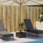 vidaXL Table de jardin avec trou de parasol marron résine tressée