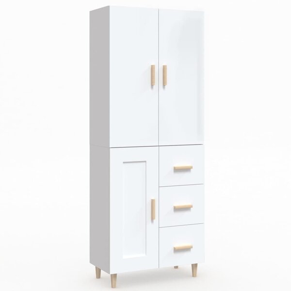 Vidaxl buffet haut blanc brillant 69 5x34x180 cm bois d'ingénierie
