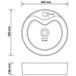 vidaXL Lavabo de luxe avec trop-plein Noir mat 36x13 cm Céramique