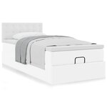 vidaXL Lit ottoman avec matelas blanc 80x200 cm similicuir