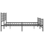 vidaXL Cadre de lit métal avec tête de lit/pied de lit noir 193x203 cm