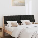 vidaXL Tête de lit capitonnée Noir 150 cm Pin massif