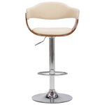 vidaXL Tabourets de bar lot de 2 crème bois courbé et similicuir