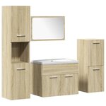 vidaXL Ensemble de meubles de salle de bain 5 Pièces chêne sonoma