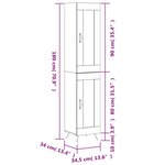 vidaXL Buffet haut Blanc 34 5x34x180 cm Bois d'ingénierie