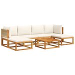 vidaXL Ensemble de canapés de jardin 7 pièces avec coussins  bois d'acacia et corde