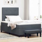 vidaXL Lit à ressorts avec matelas Gris foncé 120 x 200 cm Velours