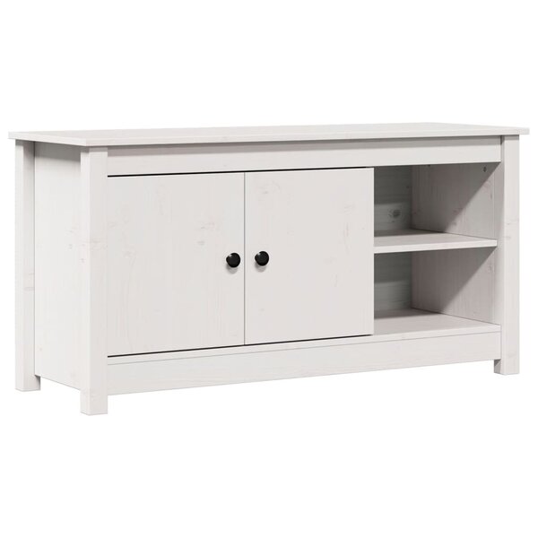 vidaXL Meuble TV Blanc 103x36 5x52 cm Bois de pin massif