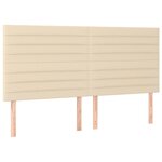 vidaXL Sommier à lattes de lit avec matelas Crème 200x200 cm Tissu