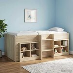 vidaXL Cadre de Lit Élevé pour Enfants 2 Pièces Chêne Sonoma 90 x 190 cm