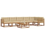 vidaXL Ensemble de canapés d'extérieur 7 Pièces Naturel et Beige