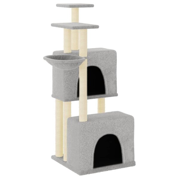 vidaXL Arbre à chat avec griffoirs en sisal gris clair 122 cm