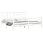vidaXL Cadre de lit sans matelas blanc 200x200 cm bois massif