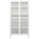 vidaXL Vitrine d'exposition Blanc 90x40x180 cm Acier et verre trempé