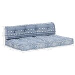 vidaXL Coussin de canapé palette Indigo Tissu Patchwork