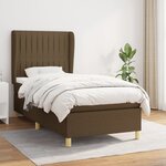 vidaXL Sommier à lattes de lit avec matelas Marron foncé 100x200 cm