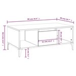 vidaXL Table basse Chêne sonoma 90x50x36 5 cm Bois d'ingénierie