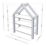 Lit cabane avec étagère 80 x 180 gris