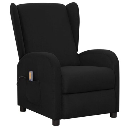 vidaXL Fauteuil de massage Noir Tissu