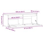 vidaXL Meuble mural Marron cire 100 x 30 x 35 cm Bois massif en pin