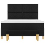 vidaXL Lit à ressorts avec matelas Noir 140 x 200 cm tissu