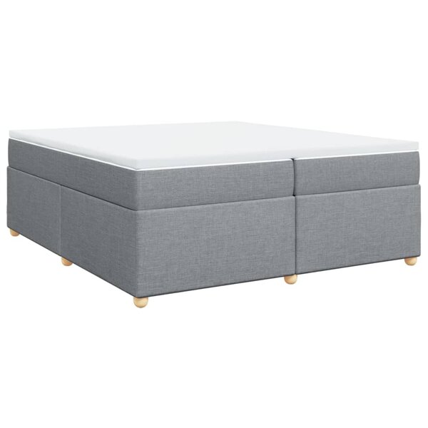 vidaXL Sommier à lattes de lit avec matelas Gris clair 200x200cm Tissu