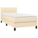 vidaXL Sommier à lattes de lit avec matelas LED Crème 90x190 cm Tissu