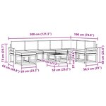 vidaXL Ensemble de canapés d'extérieur 9 Pièces Blanc et Beige