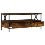 vidaXL Table basse chêne fumé 100x51x45 cm bois d'ingénierie