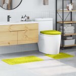 vidaXL Ensemble de tapis de bain antidérapants 3 Pièces Vert PP