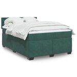 vidaXL Sommier à lattes de lit et matelas Vert foncé 140x200cm Velours