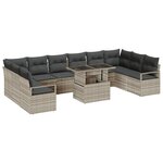 vidaXL Ensemble de canapé de jardin 11 Pièces Gris clair 100 x 55 x 73 cm