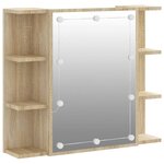 vidaXL Armoire à miroir avec LED Chêne sonoma 70x16 5x60 cm
