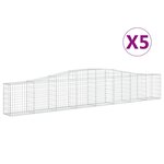 vidaXL Paniers à gabions arqués 5 Pièces 400x30x60/80 cm Fer galvanisé